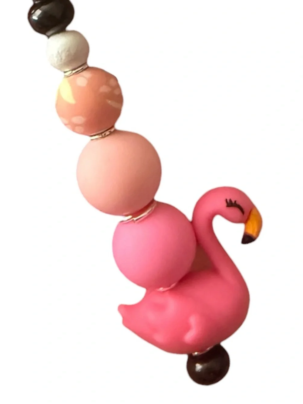 Pink Flamingo Beaded Keychain “Get Your Pink Back”